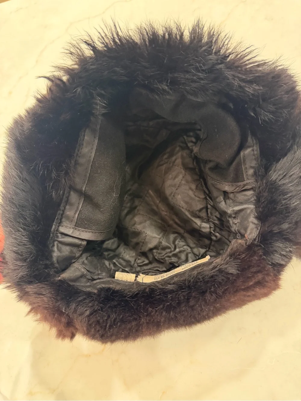 Vintage Dyed Rabbit Fur Trapper Hat in Dark Brown Made in France
